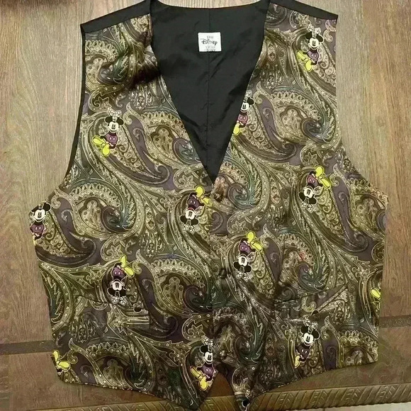 Disney Mickey Mouse vest Size L/XL 100% Silk - Picture 1 of 6